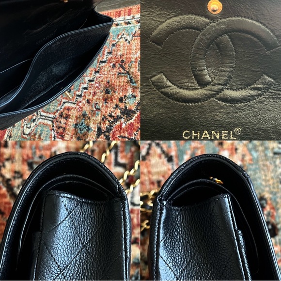 Chanel Classic Vintage Medium Black Caviar Double Flap Bag - Picture 10 of 12
